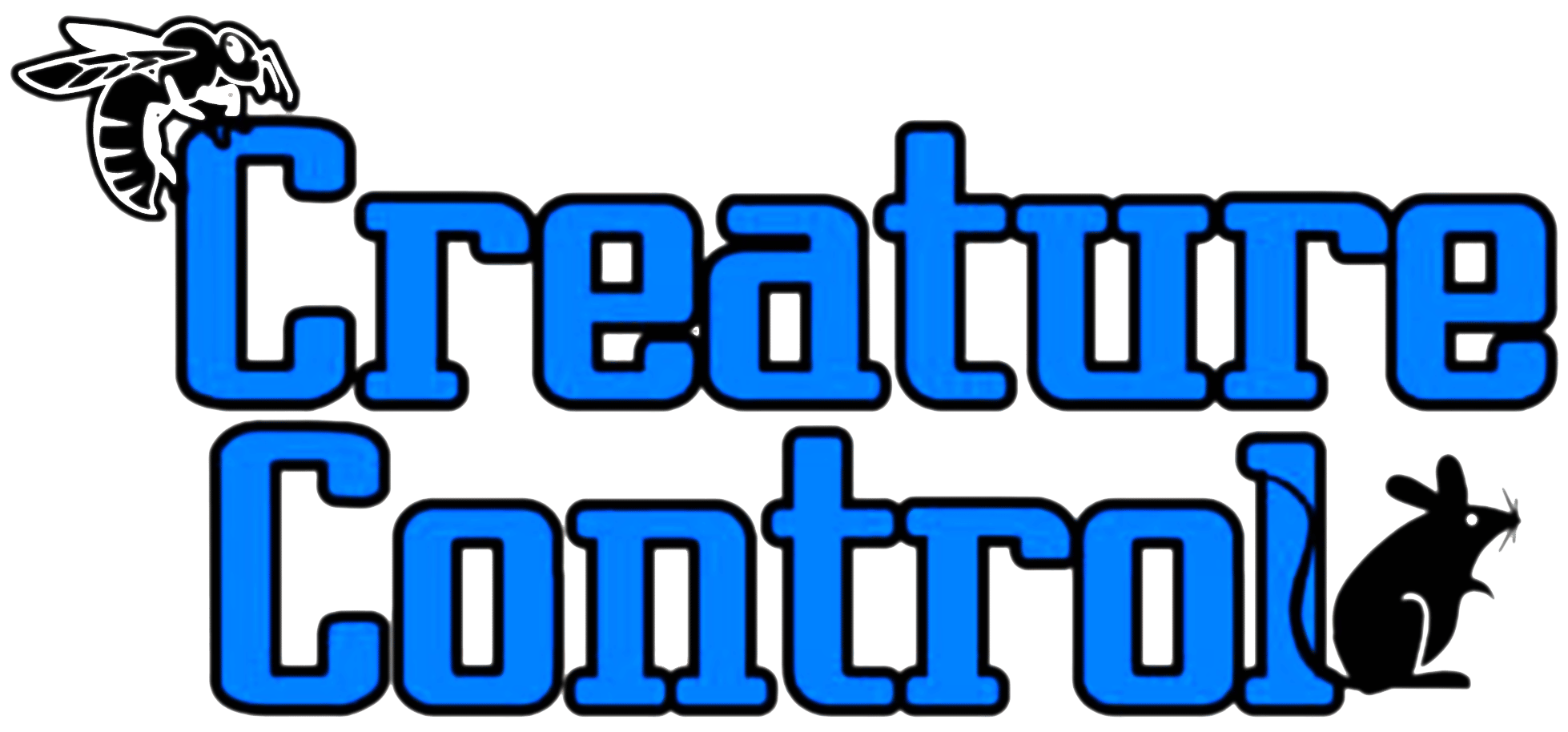 Creature Control logo with bee and mouse