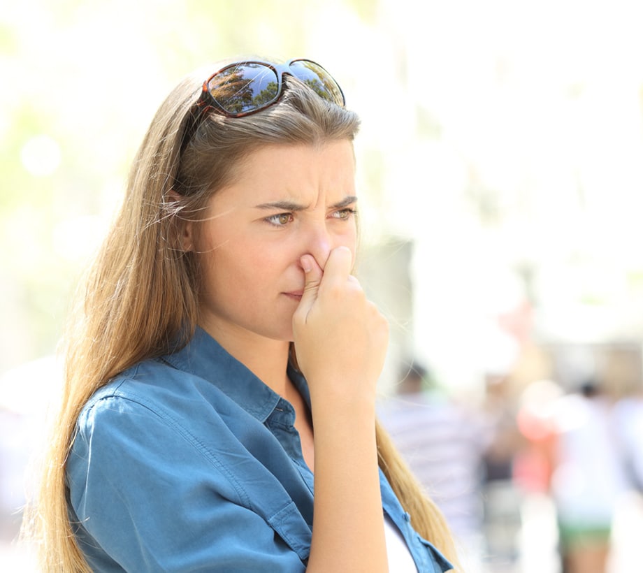 a person wearing a blue shirt