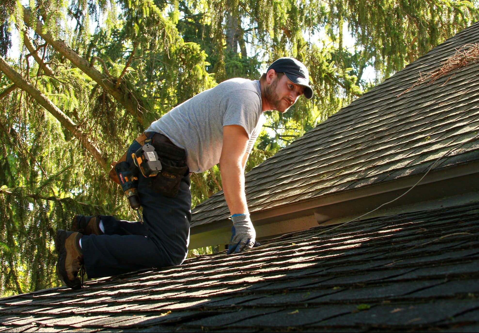 Professional doing an Inspection on roof